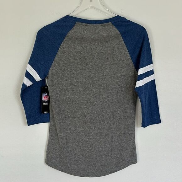 NWT Seattle Seahawks NFL Team Apparel 3/4 Sleeve Gray Lace Up T-Shirt Size XS - Picture 8 of 11
